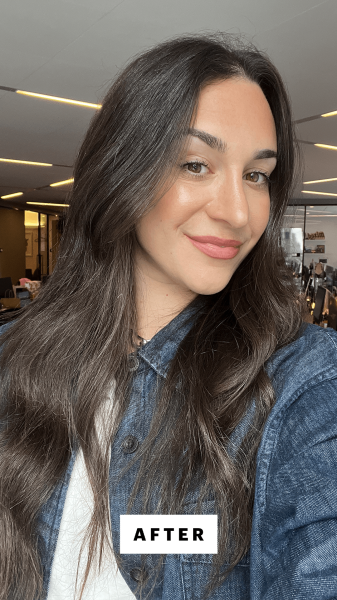 Wohlner after using the Hot Tools Pro Artist 24K Gold Curling Iron